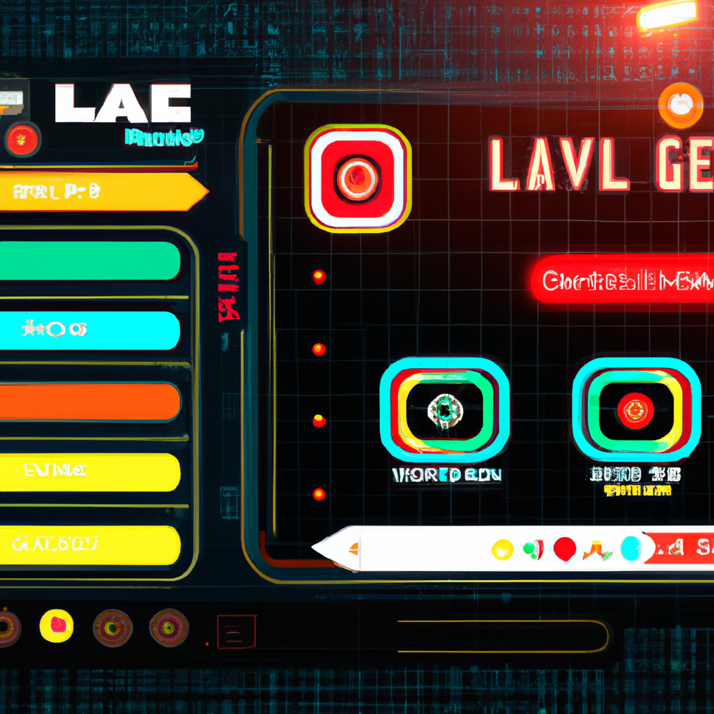 Arcade level preview with neon palette